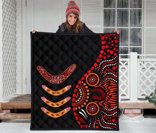 aboriginal-premium-quilt-aboriginal-boomerangs-with-dot-painting-pattern