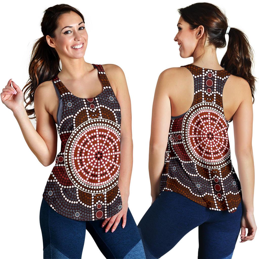 Racerback Tank - Aboriginal Dot Painting Tank Top Ver03 - Women - Vibe Hoodie