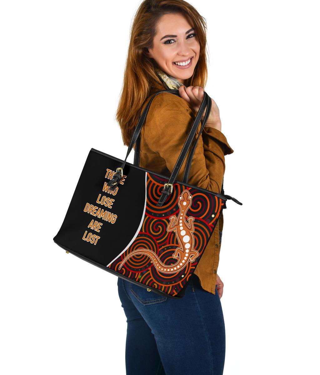 aboriginal-leather-tote-bag-indigenous-lizard-dreaming
