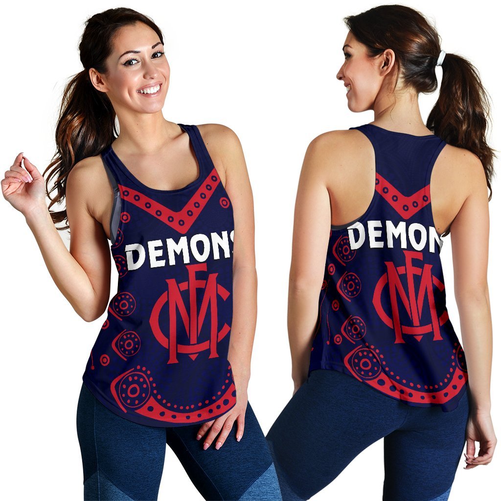 combo-racerback-tank-and-women-short-melbourne-demons-indigenous-football