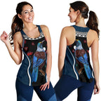 New Zealand Tui Bird Women Racerback Tank, Pohutukawa - Navy - Vibe Hoodie
