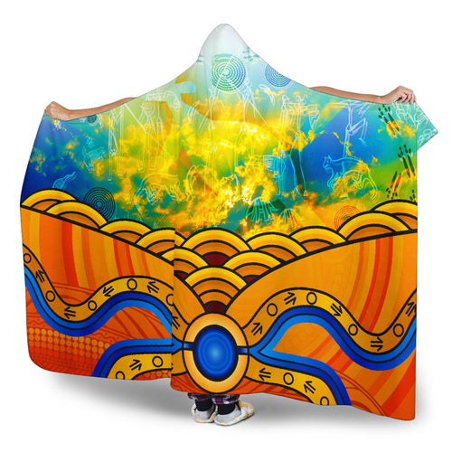 aboriginal-hooded-blanket-australia-kangaroo-sky