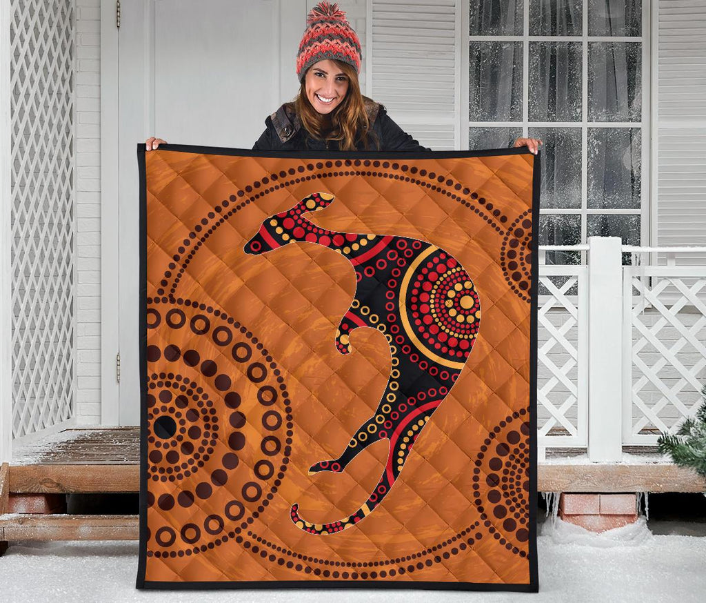 aboriginal-premium-quilt-australia-kangaroo-orange-dot-painting-art