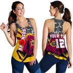 (Custom Personalised) Brisbane Broncos Women's Racerback Tank Anzac Day - Camo Style - Vibe Hoodie