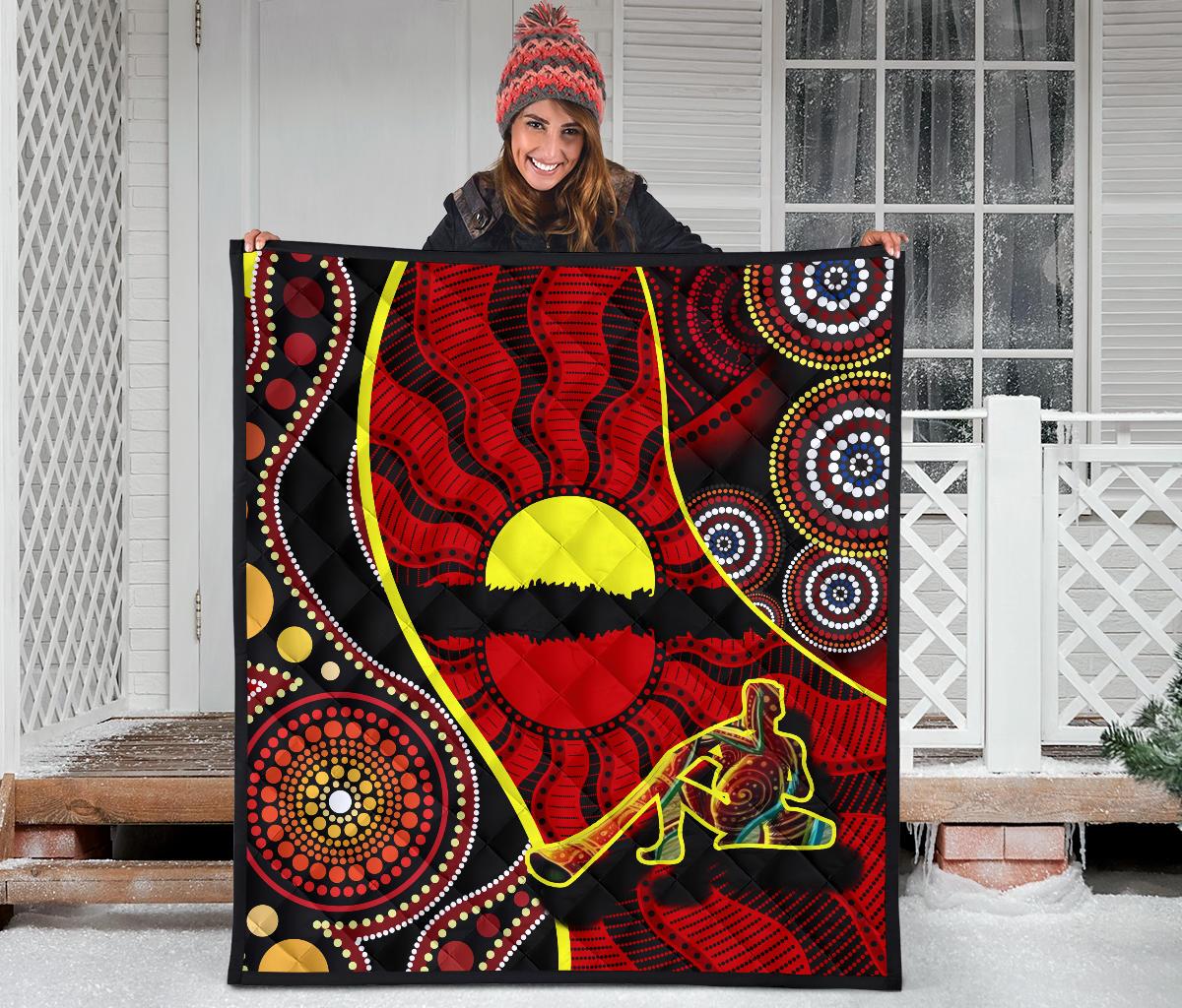 premium-quilt-australia-aboriginal-dots-with-didgeridoo