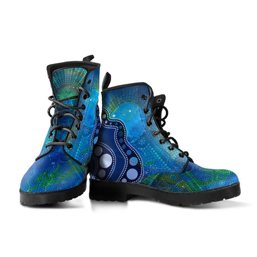 aboriginal-leather-boots-australia-indigenous-flag-circle-dot-painting-art-blue