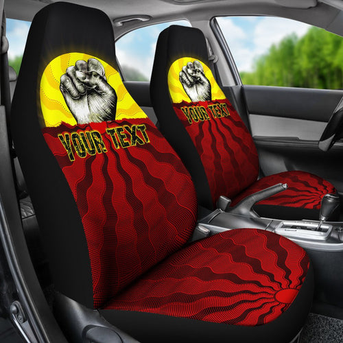 custom-aboriginal-car-seat-covers-black-lives-matter-sun-dot-painting