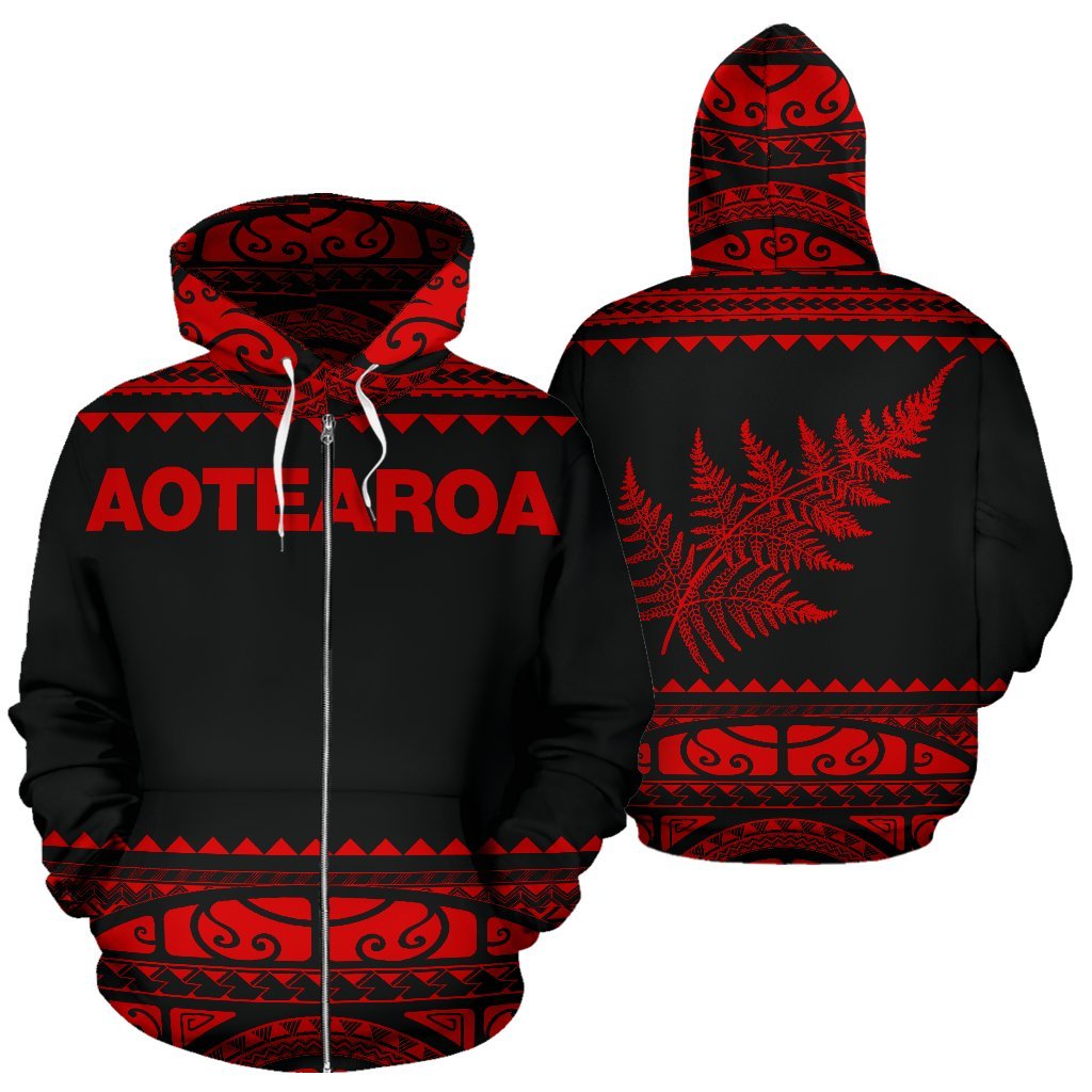 new-zealand-maori-zip-up-hoodie-aotearoa-silver-fern-zipper-hoodie-red