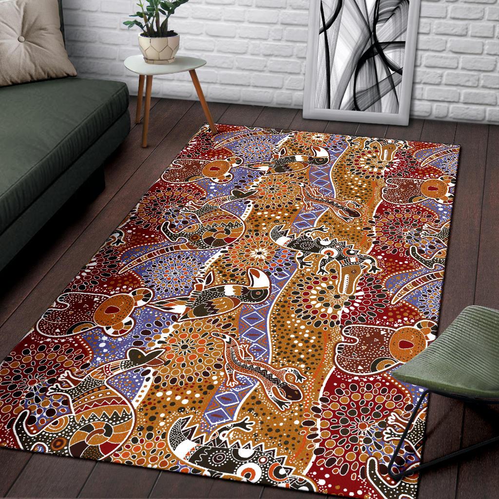 area-rug-aboriginal-patterns-rug-australian-animals