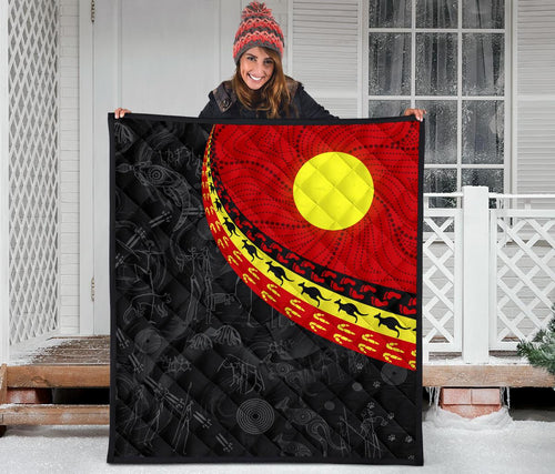aboriginal-premium-quilt-indigenous-flag-circle-dot-painting