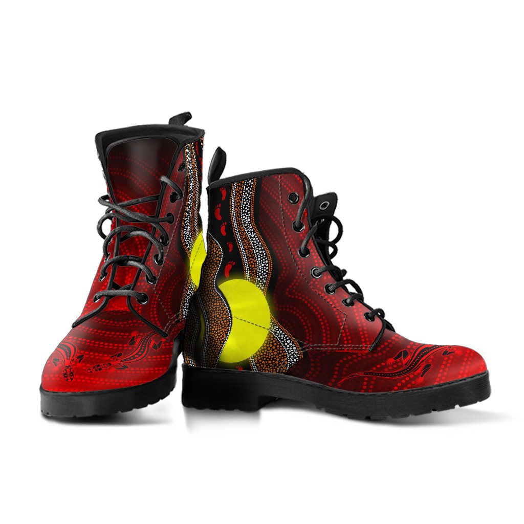 aboriginal-leather-boots-aboriginal-flag-lizard-dot-painting-style