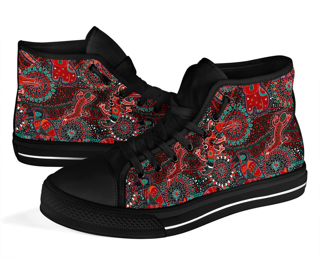 high-top-shoes-aboriginal-animal-dot-acrylic-paint
