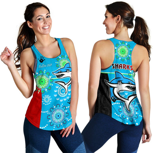 Naidoc Sharks 2021 Women Racerback Tank Indigenous Life LT13 - Vibe Hoodie