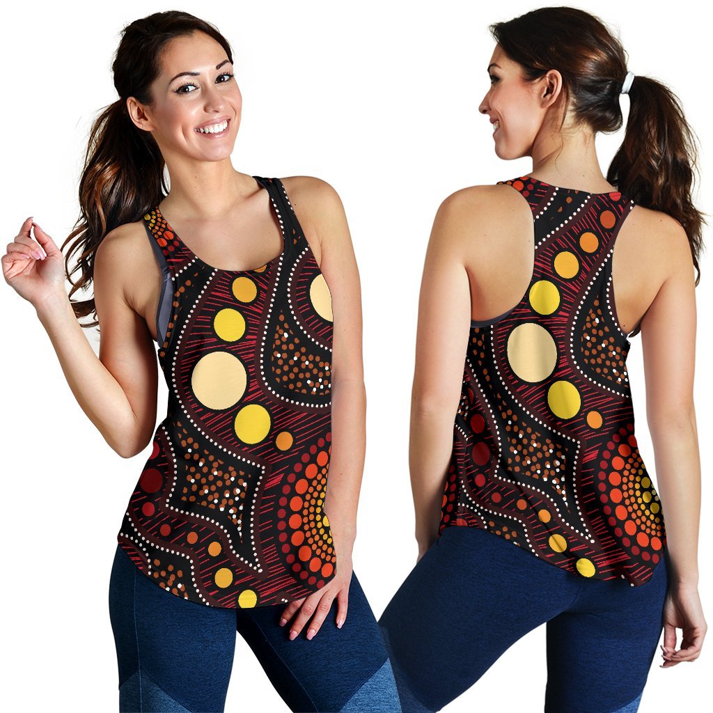 Aboriginal Women's Racerback Tank - Aboriginal Art Ver01 - Vibe Hoodie