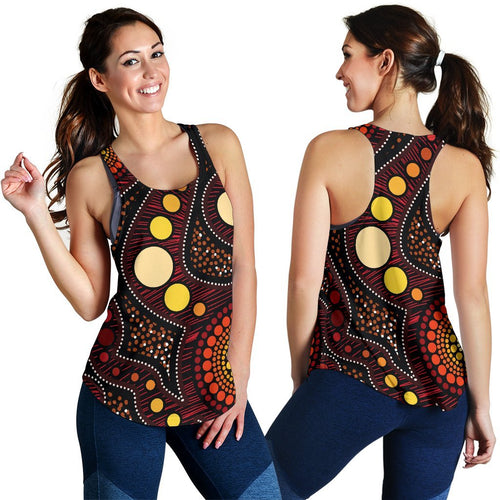 Aboriginal Women's Racerback Tank - Aboriginal Art Ver01 - Vibe Hoodie