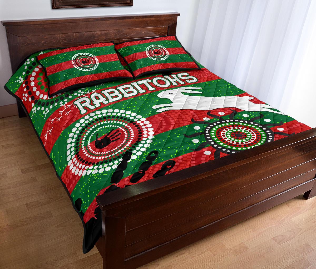 south-sydney-rabbitohs-indigenous-quilt-bed-set-country-style-no-1