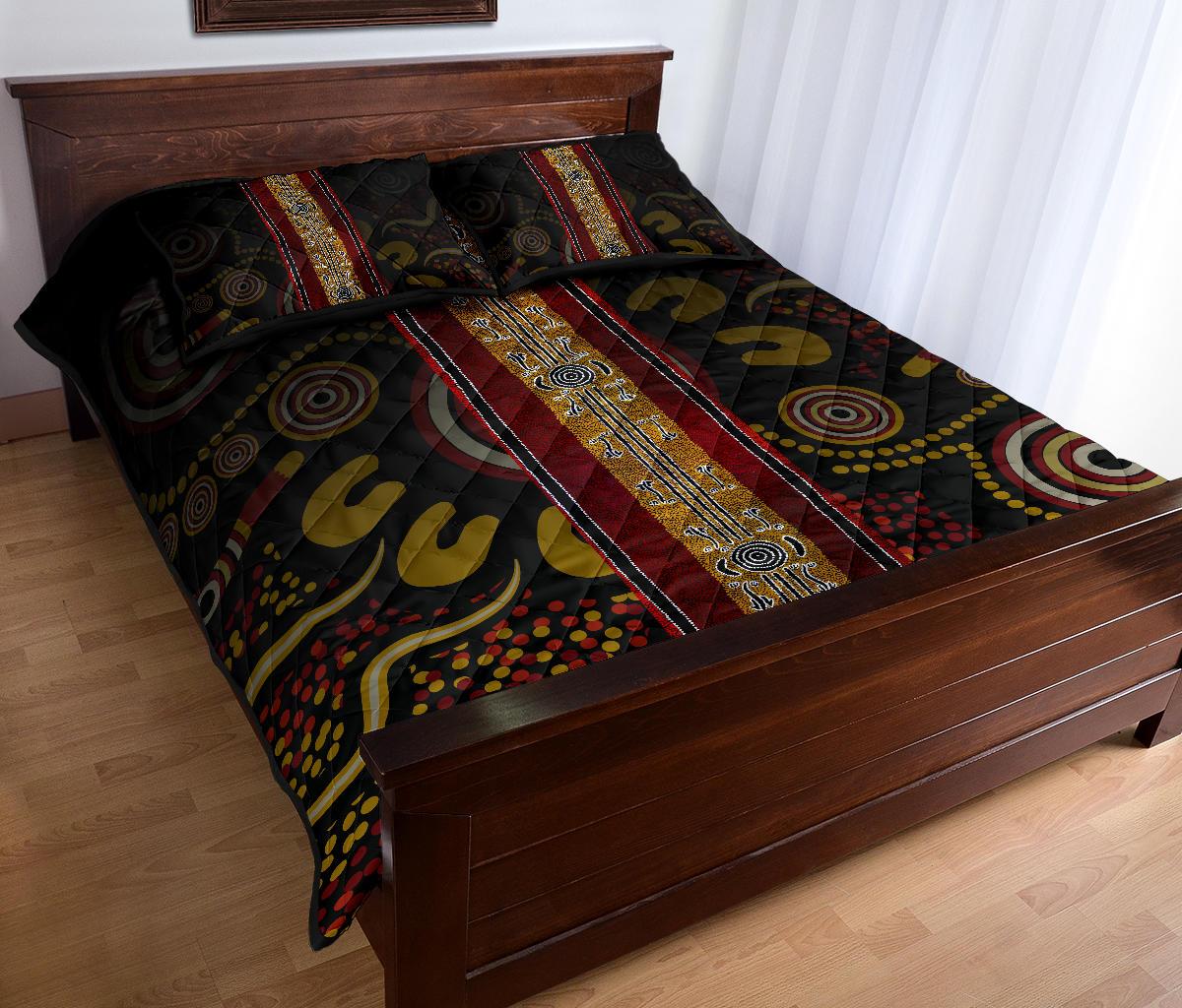quilt-bed-set-aboriginal-dot-panting-art-stripe-lines
