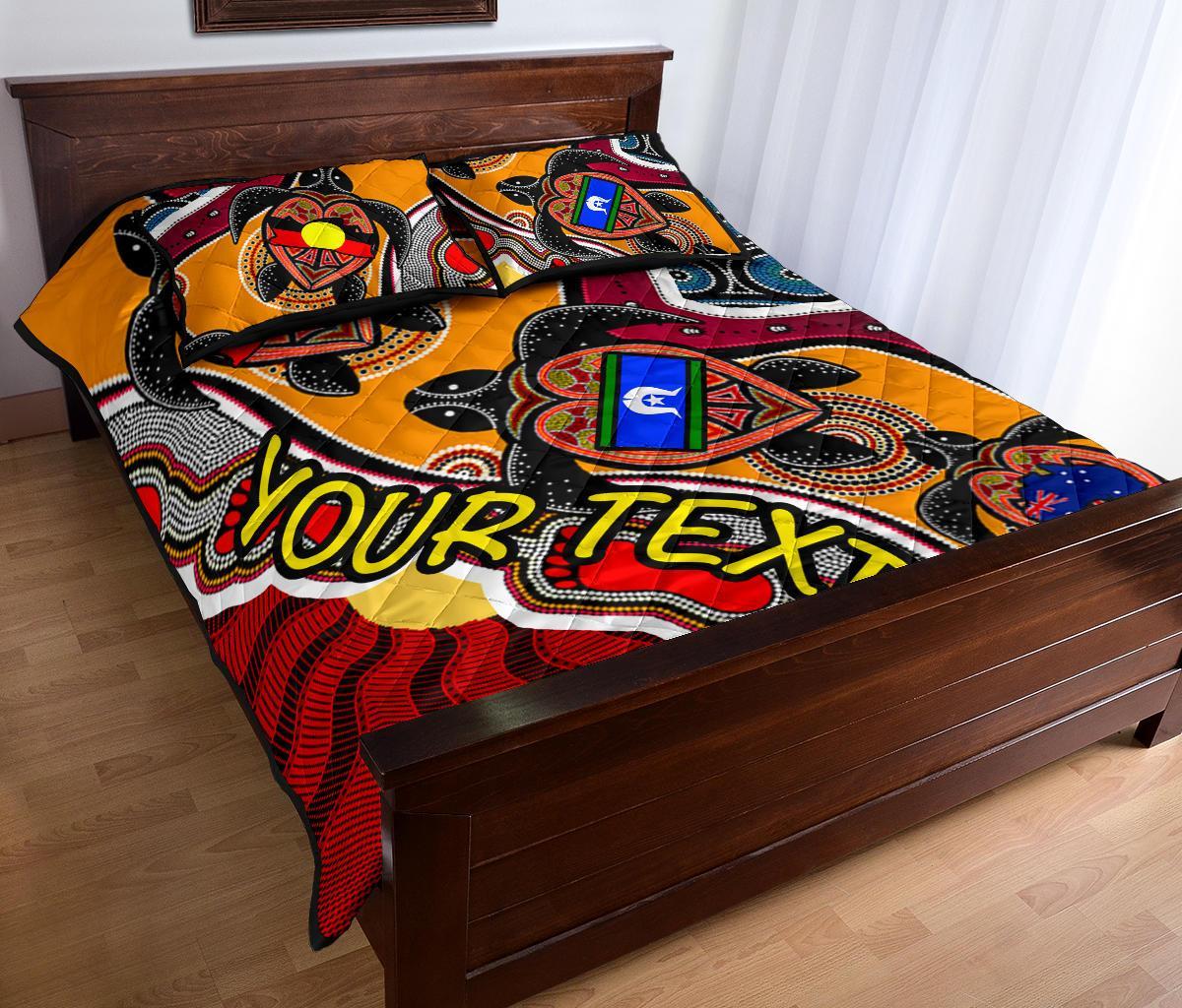 custom-1saustralia-quilt-bed-set-australia-aboriginal-dots-with-turtle-and-naidoc-flags
