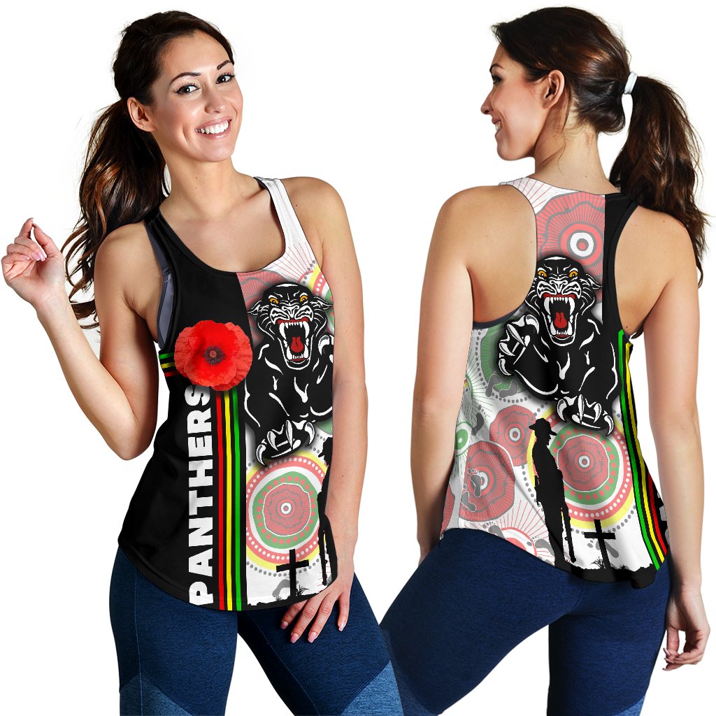 Penrith Panthers Women's Racerback Tank Anzac Day Power Style - Vibe Hoodie