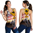 Racerback Tank - Koala Top Tank Kangaroo Sign Landscape Art - Women - Vibe Hoodie