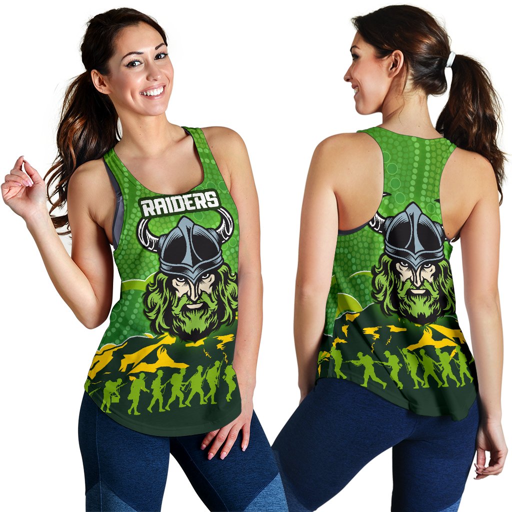 Canberra Raiders Women Racerback Tank Anzac Country Style - Vibe Hoodie