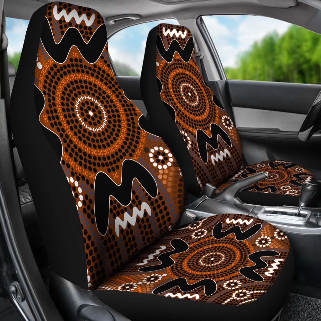 aboriginal-car-seat-cover-boomerang-dot-painting-circle-patterns-flowers