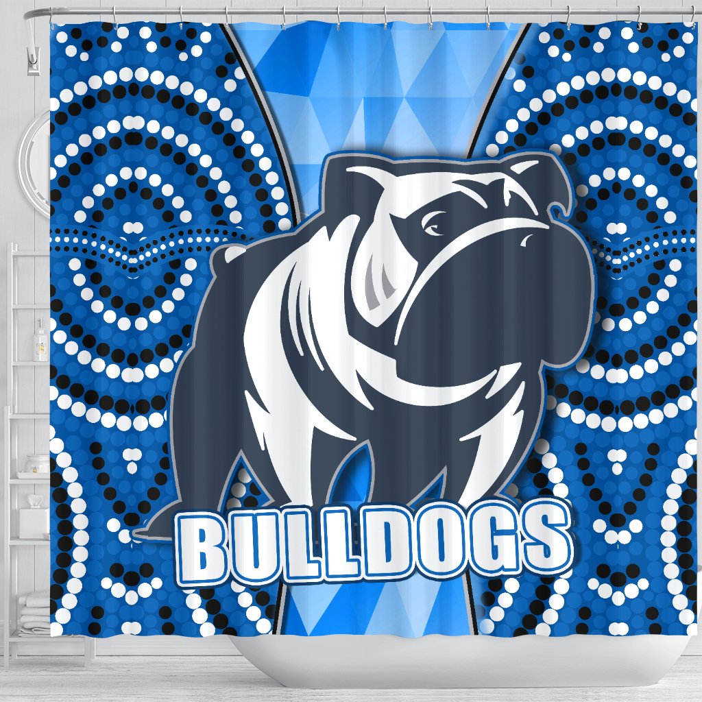 bulldogs-shower-curtain-indigenous-snappy