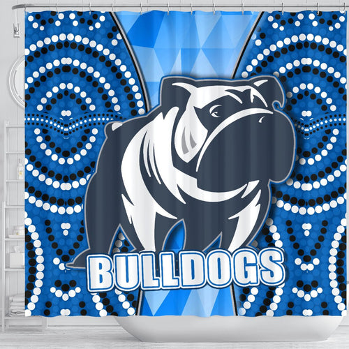 bulldogs-shower-curtain-indigenous-snappy