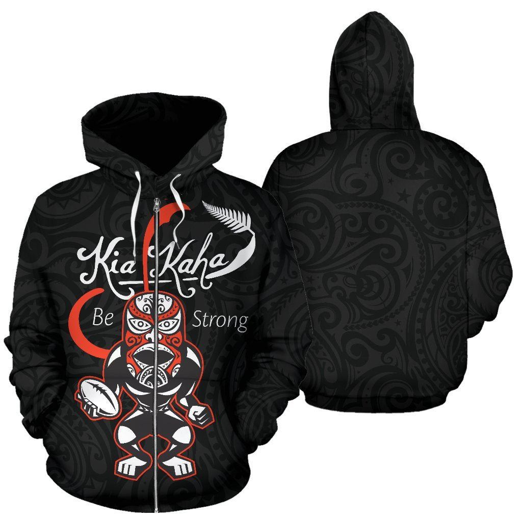 rugby-kia-kaha-be-strong-zip-up-hoodie-black