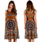 Midi Dress - Aboriginal Dot Painting Dress Ver01 - Vibe Hoodie