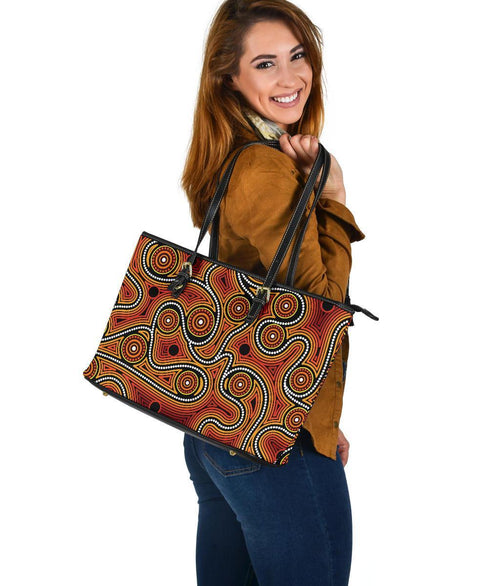 leather-tote-bag-indigenous-circle-dot-painting-ver01