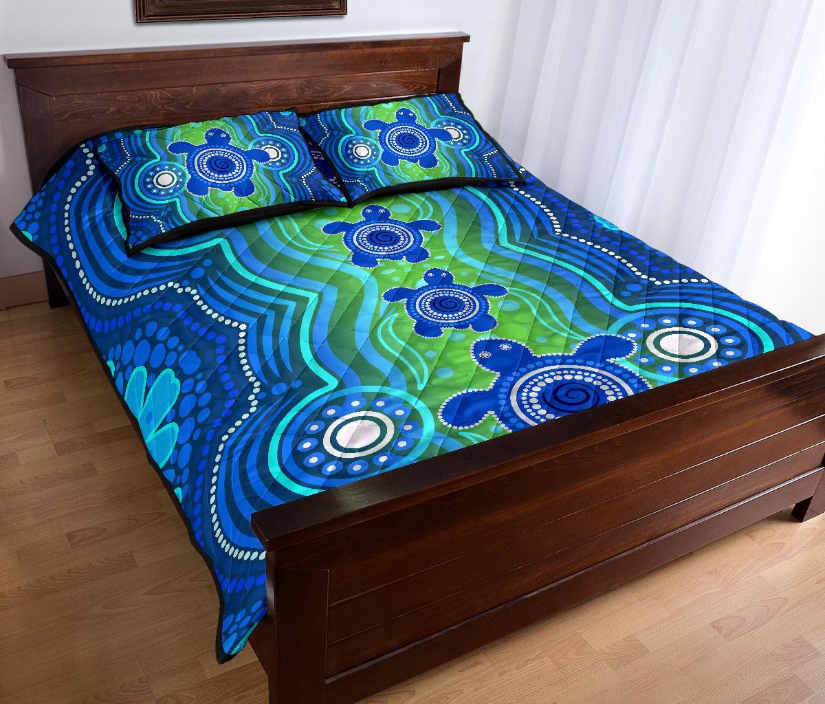1staustrali-aboriginal-quilt-bed-set-aboriginal-turtle-family