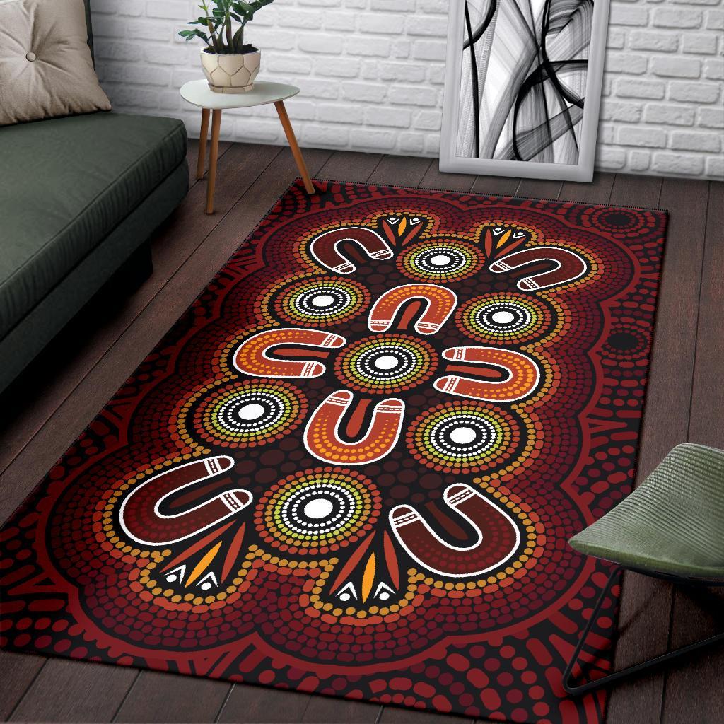 aboriginal-area-rug-aboriginal-dot-painting-flowers-style