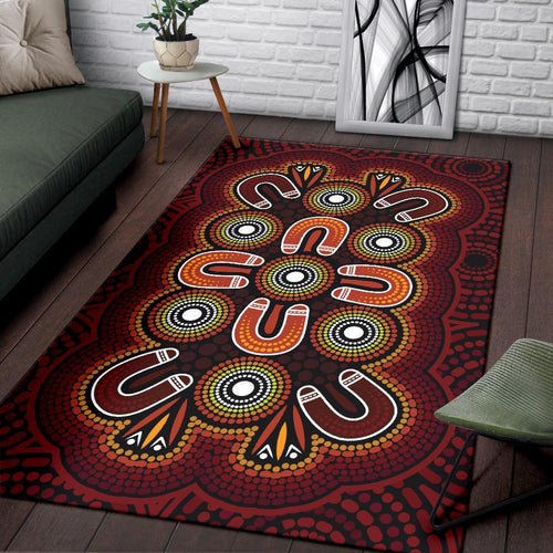 aboriginal-area-rug-aboriginal-dot-painting-flowers-style