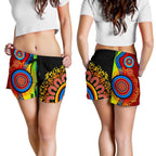 Aboriginal Shorts, Circle Dot Painting Indigenous Blue Dream Women - Vibe Hoodie