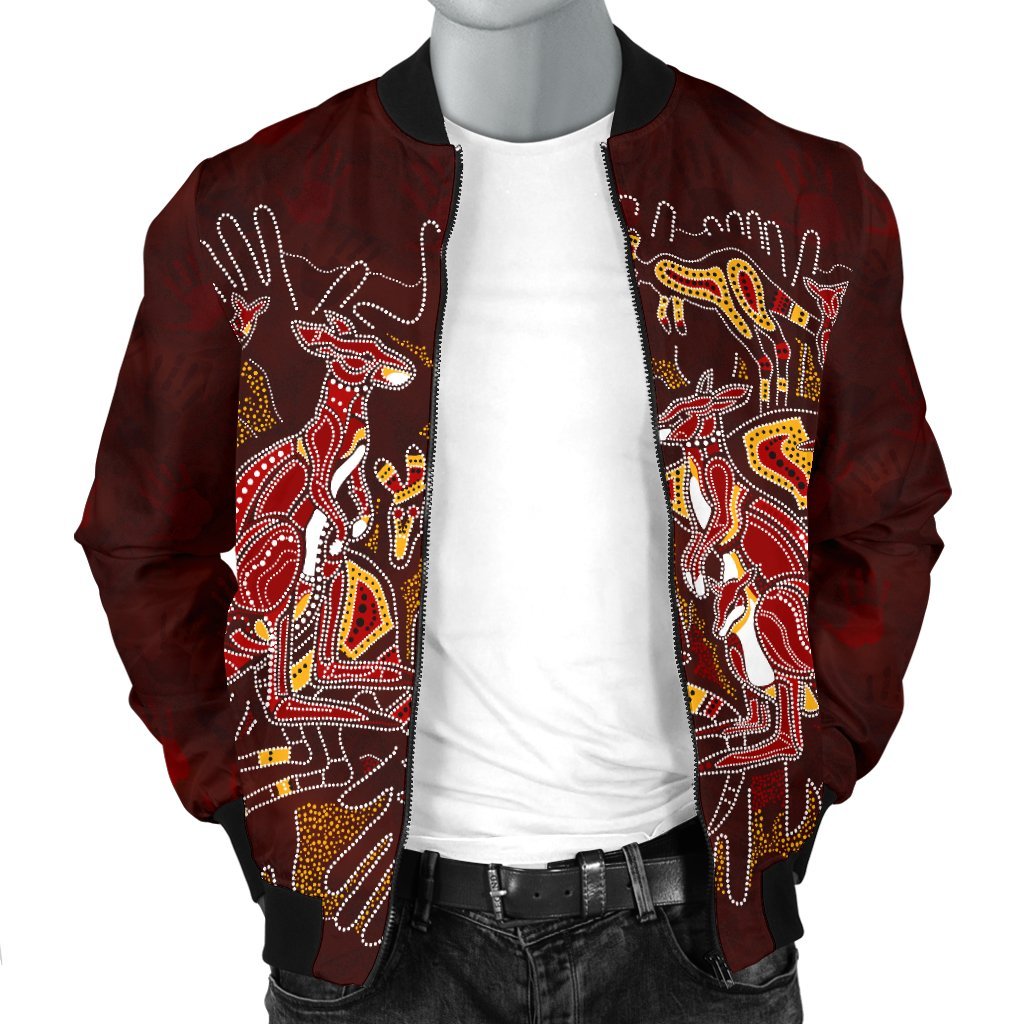 aboriginal-mens-bomber-jacket-kangaroo-family-with-hand-art
