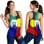 Aboriginal Women's Racerback Tank, Australia Naidoc Week Indigenous Flag Style - Vibe Hoodie