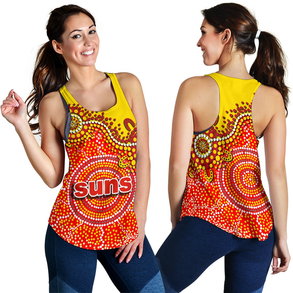 Gold Coast Women's Racerback Tank Sun Aboriginal - Vibe Hoodie