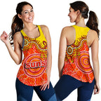 Gold Coast Women's Racerback Tank Sun Aboriginal - Vibe Hoodie