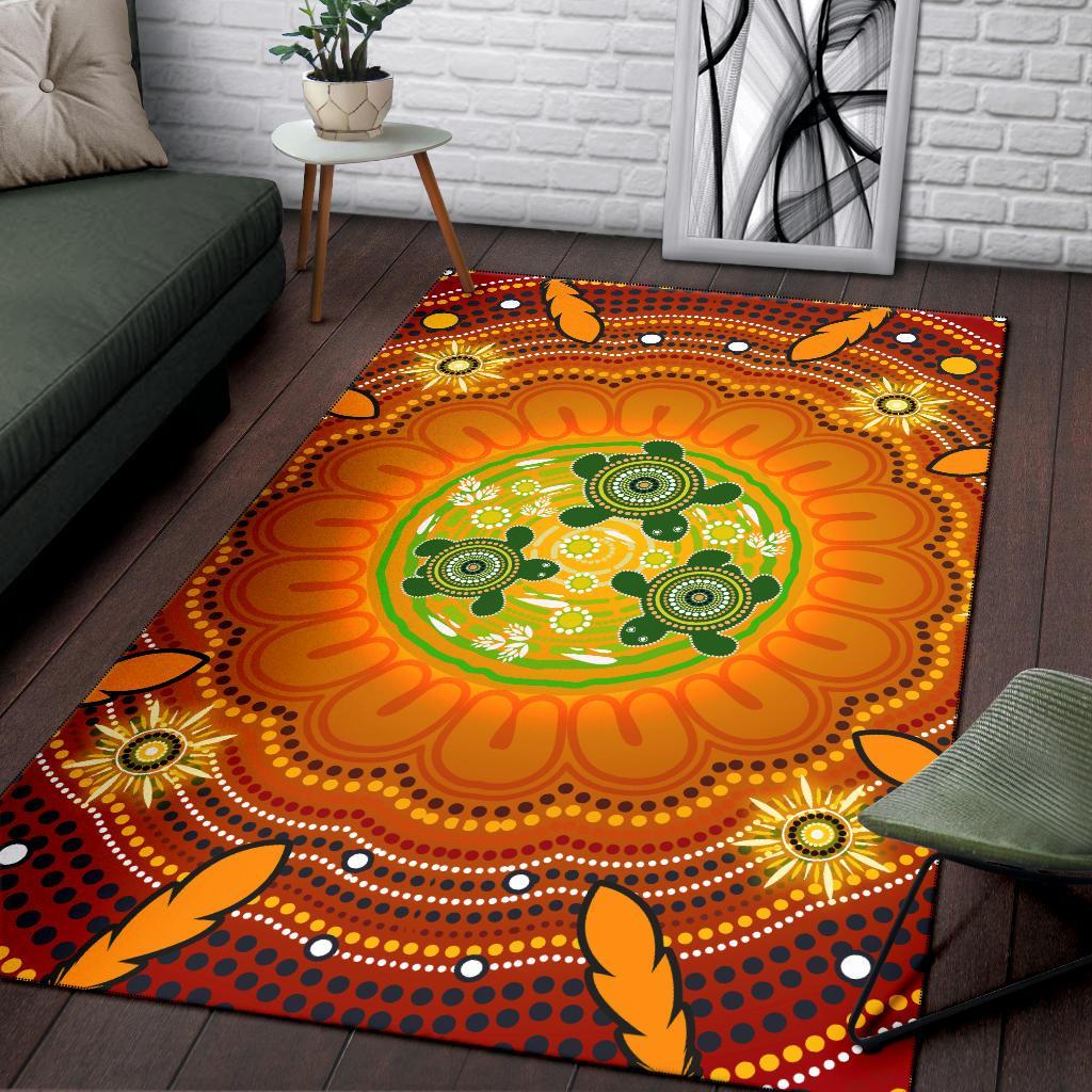 aboriginal-area-rug-turtle-circle-dot-painting-art