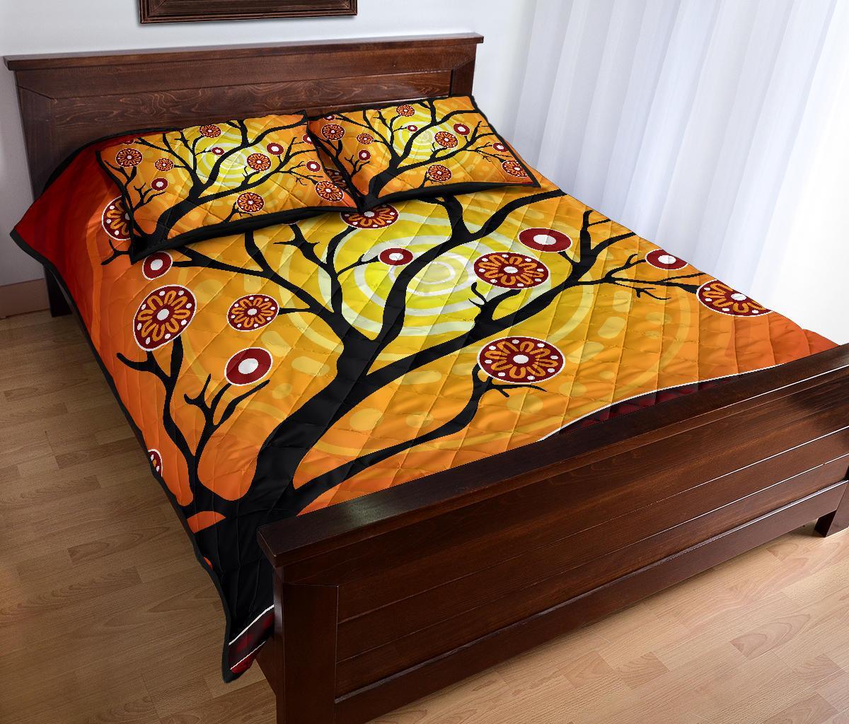 aboriginal-quilt-bed-set-tree-in-spring-season