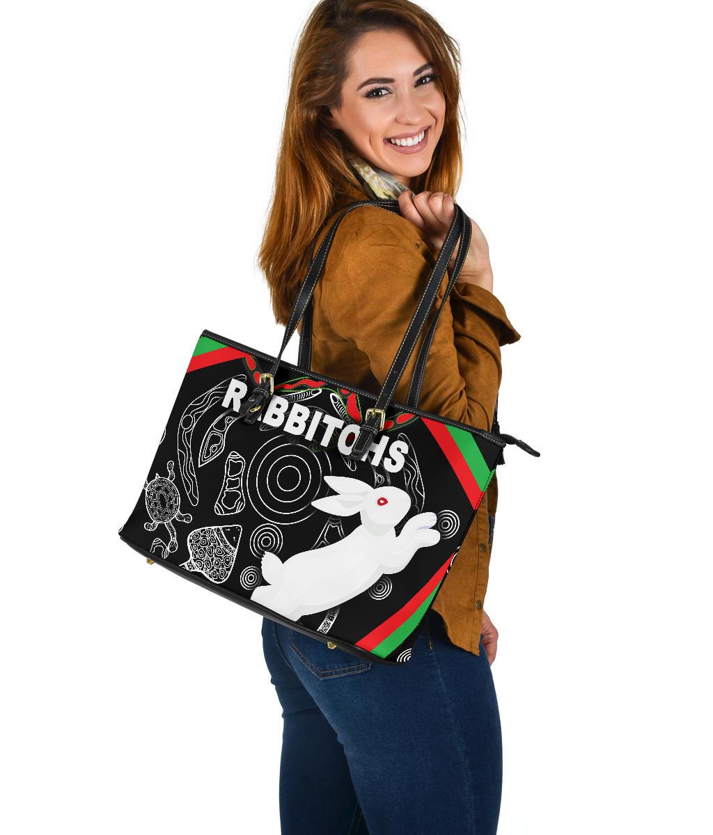 rabbitohs-large-leather-tote-indigenous-mystery-vibes