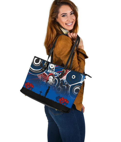 knights-large-leather-tote-newcastle-anzac-day-aboriginal