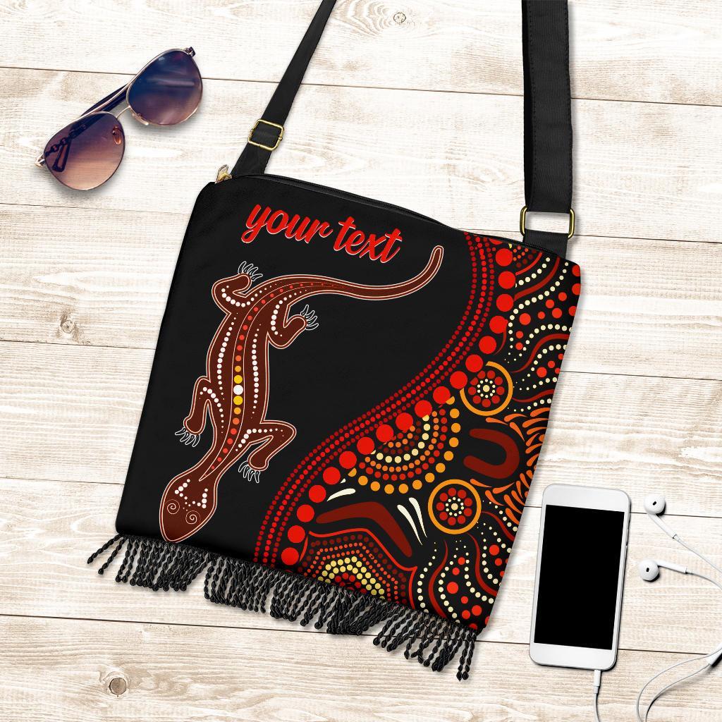aboriginal-personalised-boho-handbag-aboriginal-lizard-with-dot-painting-patterns