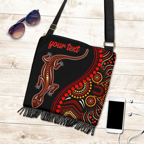 aboriginal-personalised-boho-handbag-aboriginal-lizard-with-dot-painting-patterns
