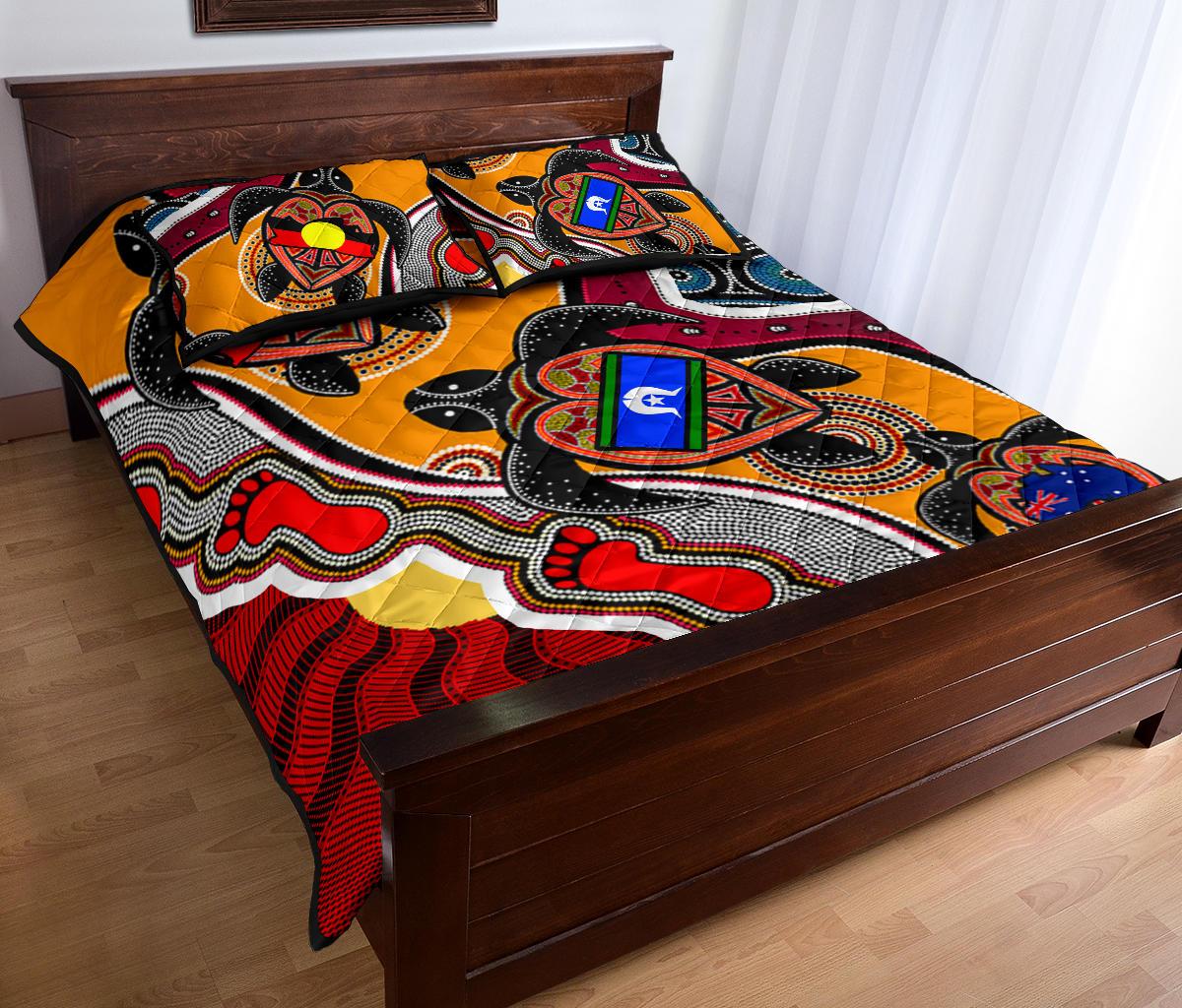 1saustralia-quilt-bed-set-australia-aboriginal-dots-with-turtle-and-naidoc-flags