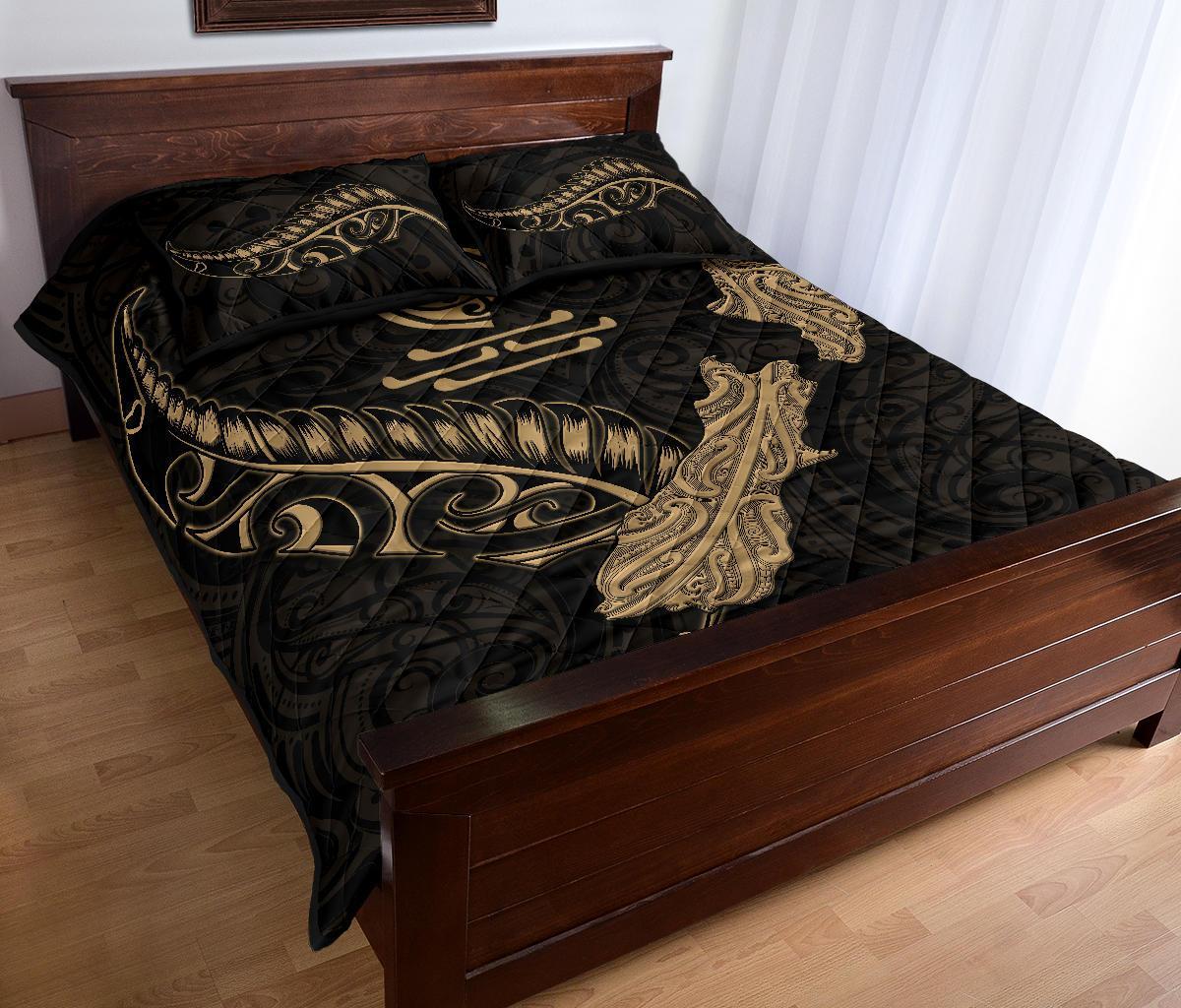 new-zealand-heart-quilt-bed-set-map-kiwi-mix-silver-fern-gold