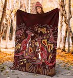 custom-aboriginal-premium-blanket-kangaroo-family-with-hand-art
