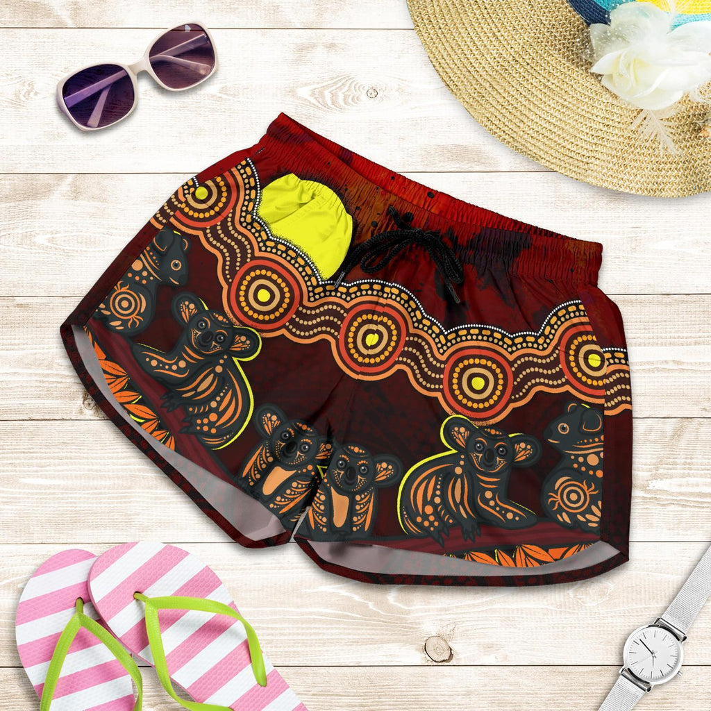 Aboriginal Women's Racerback Tank - Australian Indigenous Koala - Vibe Hoodie