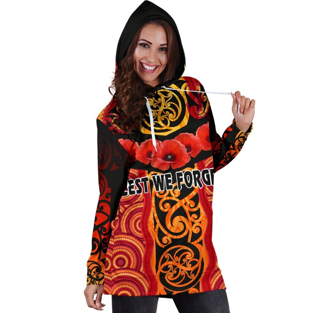anzac-lest-we-forget-poppy-women-hoodie-dress-new-zealand-maori-silver-fern-australia-aboriginal